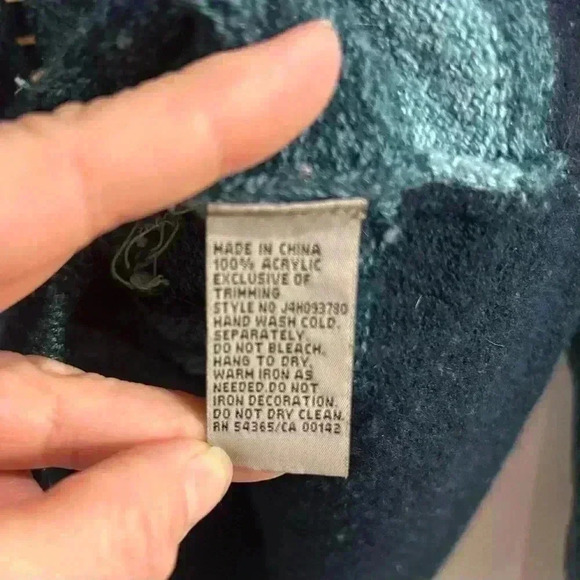 TanJay Petite Teal and Navy Floral Embroidered Zip Up Cardigan Size Medium - Picture 7 of 7